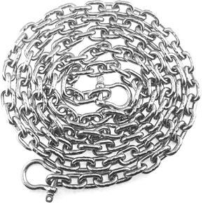 US Stainless Stainless Steel Windlass Anchor Chain 316 7mm (1/4") DIN766 by 10' with Shackles