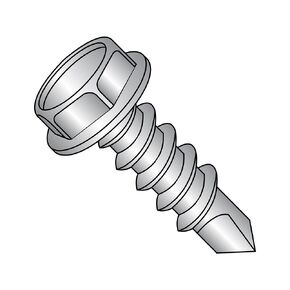 Small Parts 1208KW188 18-8 Stainless Steel Self-Drilling Screw, Plain Finish, Hex Washer Head, Hex Drive, #2 Drill Point, #12-14 Thread Size, 1/2" Length (Pack of 25)