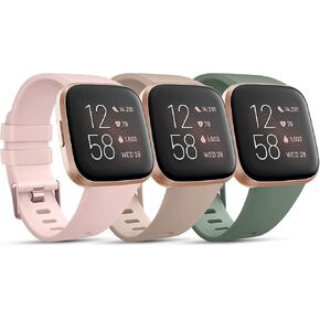أساور Meliya متوافقة مع Fitbit Versa/Versa 2 / Versa Lite/Versa SE حزام رياضي كلاسيكي ناعم من السيليكون للنساء والرجال