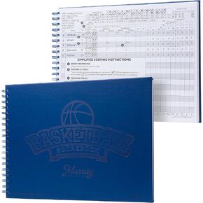 Murray Sporting Goods Premium Basketball Scorebook - 60 Games Score Book Side by Side Stat Keeping Book