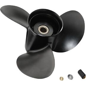 765183 13.25 X 17 Pitch 3 Blade 13 Spline Tooth Outboard Boat Propeller Replacement for Johnson Evinrude OMC V4 Outboard 40-140 HP Aluminum Prop 0765183 13 1/4 X 17 with Hub Kit