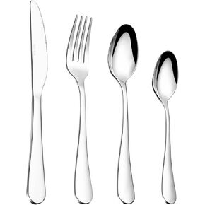 16 Piece Silverware Set for 4, Premium Stainless Steel Cutlery Set, Utensil Sets, Flatware Sets for 4, Forks Spoons and Knives Set Dishwasher Safe for Home Kitchen