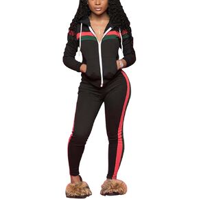 Nimsruc Two Piece Outfits For Women Jogging Suits Casual Sweatsuits Jogger Tracksuits Long Sleeve Zipper Matching Sets