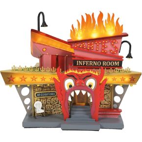 Department 56 Beetlejuice Village Dante's Inferno Lounge Lit Building, 6.69 Inch, Multicolor