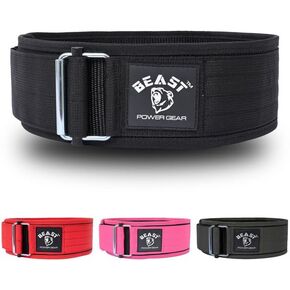 Self-Locking Gym Belt - Weight Lifting Belt 4 Inch Crossfit Weight Belt for Men with Metal Buckle Weight Lifting Belts for Women, Bodybuilding, Powerlifting & Weightlifting Belt