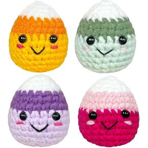 ديكور حلوى الذرة للهالوين، ديكور مكتب مكتب الهالوين اللطيف من الكروشيه، هدايا صغيرة للهالوين من الكروشيه للنساء 4 قطع in Kuwait