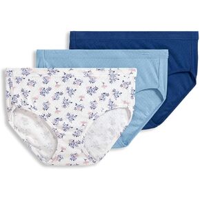 Jockey Women's Underwear Elance Breathe Hipster - 3 Pack, Blue Stardust/Stardust Tropic Bouquet/Marina Blue, 6