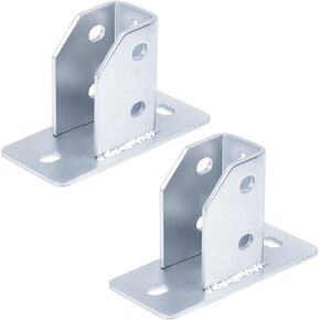 2 حزمة من 2 فتحة قاعدة حامل لقناة تبختر واحدة 1-5/8 بوصة، 7-1/4 بوصة × 3-1/4 بوصة × 4-1/4 بوصة موصل للأرضية يناسب مسمار 1/2 بوصة، جلفنة كهربائية ستيل، سماكة 4.8 ملم in Kuwait