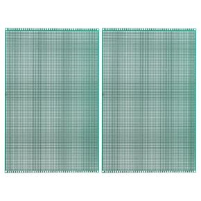PATIKIL 30 x 20 cm Double Sided PCB Board, 2 Pcs 1.6 mm Thickness Prototype Kit, PCB Circuit Board FR-4 Perfboard for DIY Soldering Electronic Experiments, Green