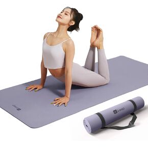 KEEP Non-Slip Large Yoga Mat,Extra Long and Wide Exercise & Fitness Mat( 72"Lx32"Wx7mm Thick) with Free Carrying Strap,Professional TPE Workout Mat for All Types of Yoga, 7mm, Smoky Purple