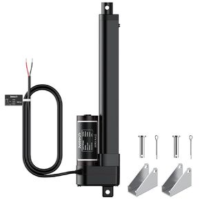 Justech 200mm 8" Linear Actuator Motor Heavy Duty 3000N 660lbs DC 12V with Mounting Brackets for Auto Car RV Electric Door Opener Industrial Agricultural Machinery Vessels Cargo Medical Window-Black