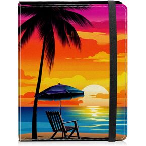 Photo Album 5x7 Photos - 60 Photos Capacity PU Leather Cover Photo Album with Strong Elastic Band, Portable Picture Album for Family Wedding Wedding Anniversary, Beach Palm Trees