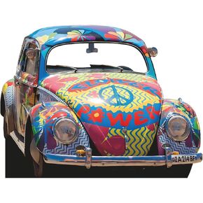 SP12679 Hippie Bug Groovy Car Stand in 60s Flower Power Woodstock Cardboard Cutout Standee Standup