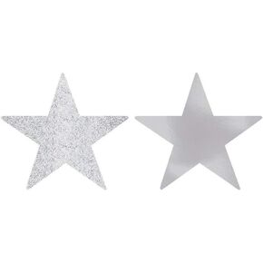 Star Cutouts | Silver | Pack of 5 | Party Decor