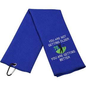 MEIKIUP Grandpa Golf Towel Dad Golf Towel Embroidered Golf Towel Golf 70th Birthday Papa Sport Towel with Clip You are Not Getting Older You are Getting Better (70th Getting Better Towel)