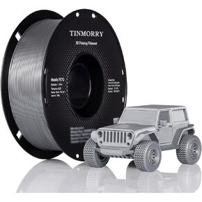 Metallic PETG Filament 1.75mm, TINMORRY PETG 3D Printing Filament, Compatible with Bambu Lab FDM 3D Printer, 1KG, Silver