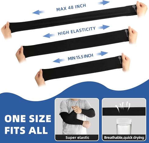 BHYTAKI 6 Pairs Cooling Compression Arm Sleeves for Men Women, UPF50 UV Sun Protection Arm Sleeves for Work Sports Tattoo Cover Up-White in Saudi Arabia