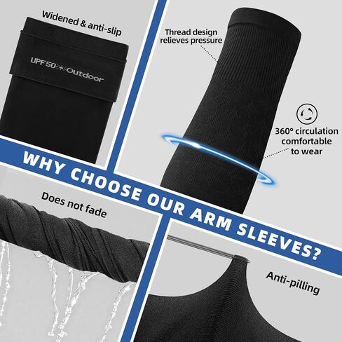BHYTAKI 6 Pairs Cooling Compression Arm Sleeves for Men Women, UPF50 UV Sun Protection Arm Sleeves for Work Sports Tattoo Cover Up-White in Saudi Arabia