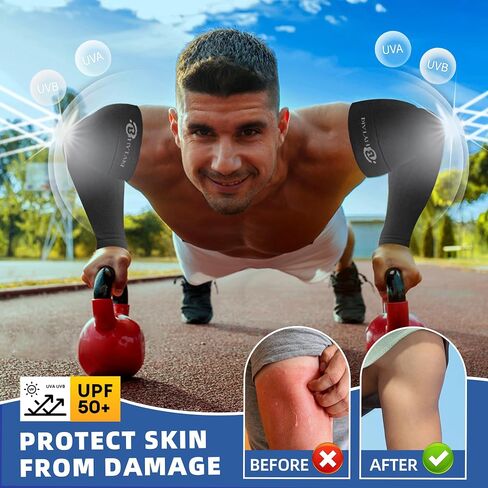 BHYTAKI 6 Pairs Cooling Compression Arm Sleeves for Men Women, UPF50 UV Sun Protection Arm Sleeves for Work Sports Tattoo Cover Up-White in Saudi Arabia