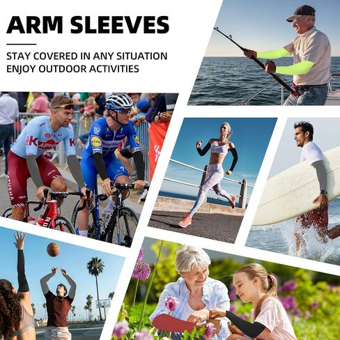 BHYTAKI 6 Pairs Cooling Compression Arm Sleeves for Men Women, UPF50 UV Sun Protection Arm Sleeves for Work Sports Tattoo Cover Up-White in Saudi Arabia