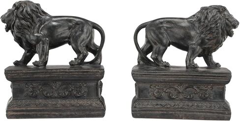 A&B Home 75719 Attenta Lion Bookends الراتنج، مجموعة من 2، 12 × 3 × 6 بوصة in Kuwait