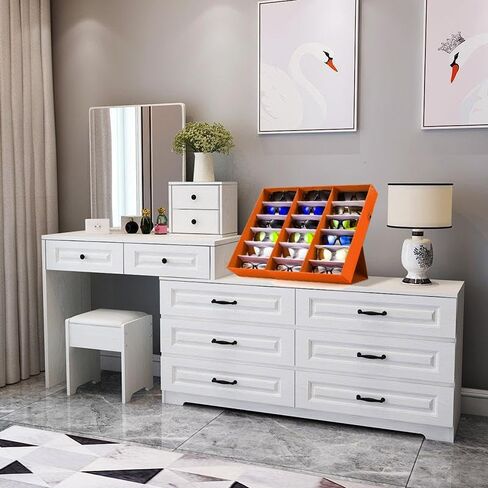 18 Slot Sunglasses Organizer Box Stand Display Case/Tray, Snap Close & Polyester Silk Lined (2, ORANGE) in Kuwait