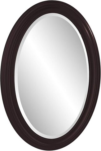 Howard Elliott George Oval Oil Rubbed Bronze Wall Mirror, Oval Bevelled Hanging Wood Framed Vanity Mirrors for Home Decor, Living Room, Bathroom, Bedroom, or Hallway, 25 x 33 Inch in Kuwait