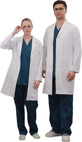 Men's Lab Coat, Long Sleeve White Lab Coat, Hospital Uniform, Men's White Lab Coat in Saudi Arabia