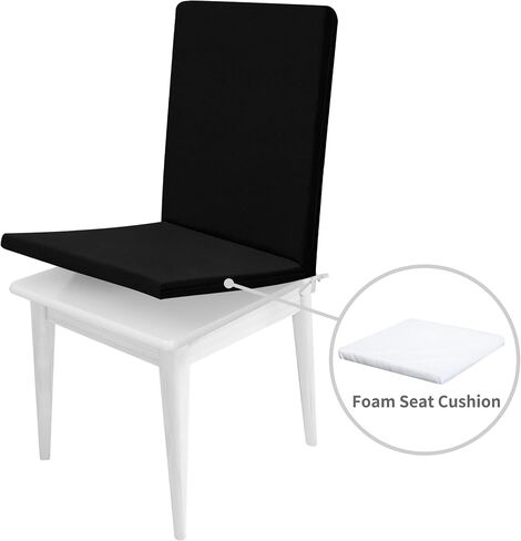 Easy-Going Stretch Dining Chair Cover with Removable Soft Foam Seat Cushion, Non-Slip Dining Room Chair Cover, Machine Washable (2 Pack, Light Gray) in Saudi Arabia