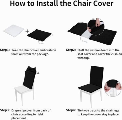 Easy-Going Stretch Dining Chair Cover with Removable Soft Foam Seat Cushion, Non-Slip Dining Room Chair Cover, Machine Washable (2 Pack, Light Gray) in Saudi Arabia