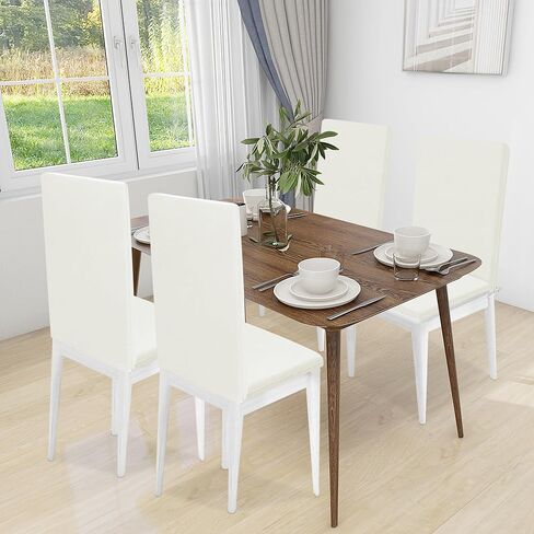 غطاء كرسي طعام قابل للتمدد سهل الاستخدام مع وسادة مقعد إسفنجية ناعمة قابلة للإزالة، غطاء كرسي غرفة الطعام غير قابل للانزلاق، يمكن غسله في الغسالة (عبوتان، رمادي فاتح) in Kuwait