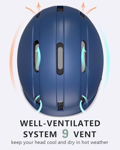 LANOVAGEAR خوذة دراجة للبالغين للرجال والنساء، خوذة دراجة قابلة للتعديل للأطفال للتهوية الحضرية للتنقل، لوح التزلج، سكوتر، الدراجة الإلكترونية in Kuwait