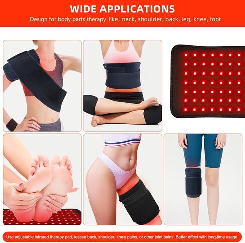 Infrared Red Light Therapy Device for Shoulder Back Hands Muscle Pain Relief Home Use 660nm 850nm Near Infrared Light Heating Therapy Wrap Pad Red Light Therapy Gift for Women Men in Kuwait