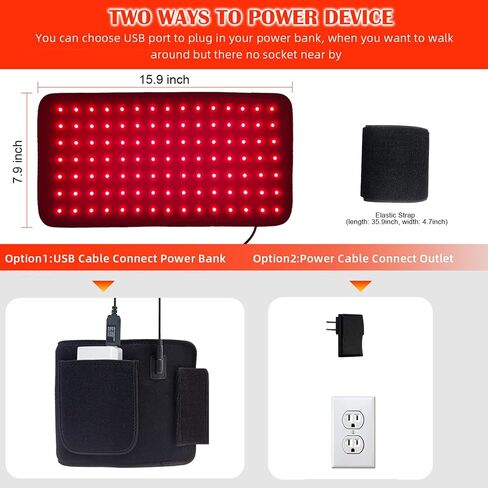 Infrared Red Light Therapy Device for Shoulder Back Hands Muscle Pain Relief Home Use 660nm 850nm Near Infrared Light Heating Therapy Wrap Pad Red Light Therapy Gift for Women Men in Kuwait
