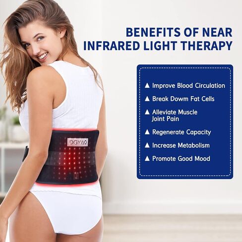 Red Light Therapy Belt Infrared Light Therapy Device for Body Pain Relief Adjustable Wearable Light Therapy Wrap for Waist Knee Back Joint Muscle Pain with Timer in Saudi Arabia