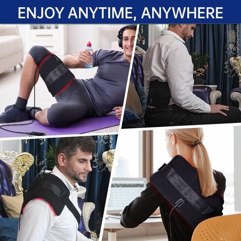 Red Light Therapy Belt Infrared Light Therapy Device for Body Pain Relief Adjustable Wearable Light Therapy Wrap for Waist Knee Back Joint Muscle Pain with Timer in Saudi Arabia