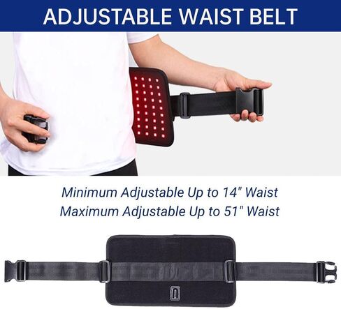 Red Light Therapy Belt Infrared Light Therapy Device for Body Pain Relief Adjustable Wearable Light Therapy Wrap for Waist Knee Back Joint Muscle Pain with Timer in Saudi Arabia