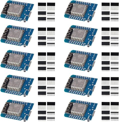 5 قطع ESP8266 ESP-12 ESP-12F NodeMcu Mini D1 Module WeMos Lua 4M Bytes WLAN WiFi قاعدة لوحة تطوير الإنترنت على ESP8266 ESP-12F لـ Arduino، متوافق مع WeMos D1 Mini in Kuwait
