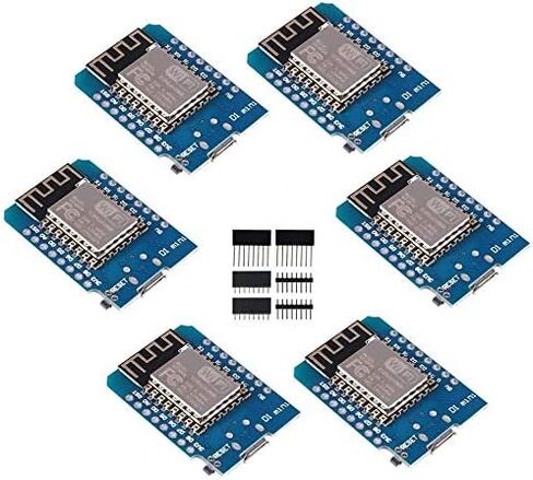 5 قطع ESP8266 ESP-12 ESP-12F NodeMcu Mini D1 Module WeMos Lua 4M Bytes WLAN WiFi قاعدة لوحة تطوير الإنترنت على ESP8266 ESP-12F لـ Arduino، متوافق مع WeMos D1 Mini in Kuwait