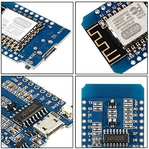 5 قطع ESP8266 ESP-12 ESP-12F NodeMcu Mini D1 Module WeMos Lua 4M Bytes WLAN WiFi قاعدة لوحة تطوير الإنترنت على ESP8266 ESP-12F لـ Arduino، متوافق مع WeMos D1 Mini in Kuwait