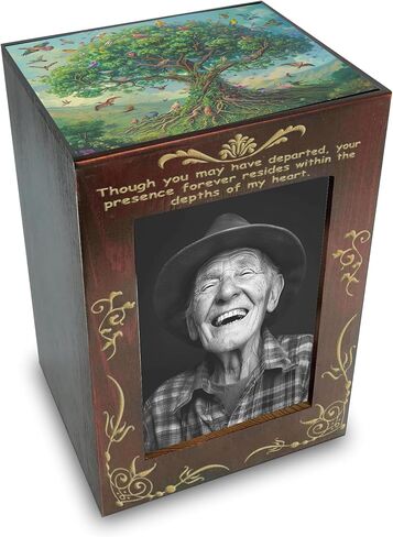 Wooden Picture Frame Urns for Ashes Adult Male Female Medium Cremation Urn Funeral Memorial Decorative Burial Urn Box and Casket for Ashes Men Women Pet Cat Dog in Saudi Arabia