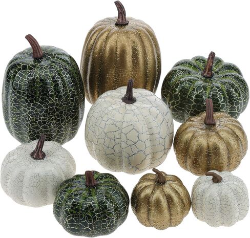 30 Pcs Artificial Pumpkins Set Fall Decorations with Maple Leaves Pine Cones Acorns Berries Assorted Fake Pumpkin for Thanksgiving Halloween Autumn Harvest Home Table Decor in Saudi Arabia