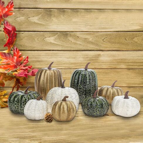 30 Pcs Artificial Pumpkins Set Fall Decorations with Maple Leaves Pine Cones Acorns Berries Assorted Fake Pumpkin for Thanksgiving Halloween Autumn Harvest Home Table Decor in Saudi Arabia