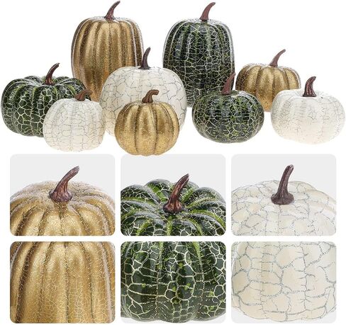 30 Pcs Artificial Pumpkins Set Fall Decorations with Maple Leaves Pine Cones Acorns Berries Assorted Fake Pumpkin for Thanksgiving Halloween Autumn Harvest Home Table Decor in Saudi Arabia