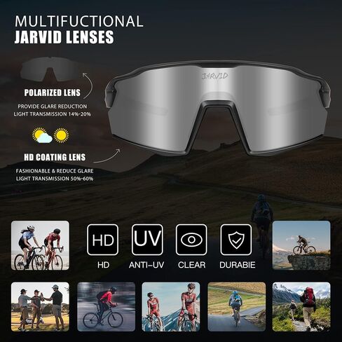 Polarized Cycling Glasses with 4 Lenses Sports Sunglasses for Women Men in Saudi Arabia