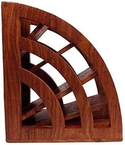 Wooden Remote Control Storage Holder Stand-Floral Engraved Caddy Holder Desktop Organizer Rack Store smart remote Media Player Remote Table Accessories in Kuwait