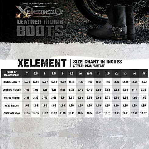 حذاء Xelement 1436 للرجال من الجلد الأسود ذو الحزام القصير للدراجات النارية in Saudi Arabia