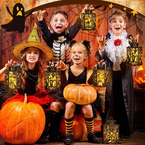 3 قطع من فانوس الهالوين لتزيين قطع مركزية للهالوين لطاولة فانوس الهالوين ديكورات داخلية للمنزل والحفلات الخارجية والشرفة والحديقة ديكور معلق in Kuwait