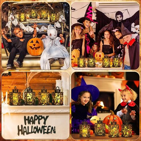 3 قطع من فانوس الهالوين لتزيين قطع مركزية للهالوين لطاولة فانوس الهالوين ديكورات داخلية للمنزل والحفلات الخارجية والشرفة والحديقة ديكور معلق in Kuwait