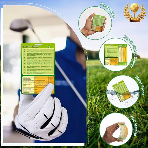 WANGDEFA 12 قطعة من بطاقة مخطط نطاق نادي الجولف، بطاقات مرجعية للجولف 2.7 * 4 بوصة، بطاقة مسافة الجولف، بطاقات مرجعية للجولف، علامات قواعد الجولف، كتاب مقدار من الياردات، ملحقات الجولف للمبتدئين المتوسطين (جانب مزدوج in Kuwait